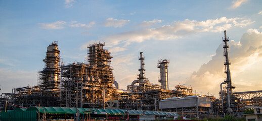Oil and Gas Industrial zone,The equipment of oil refining,Close-up of industrial pipelines of an...