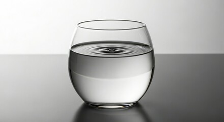 Clear Water in a Glass with Rippling Surface