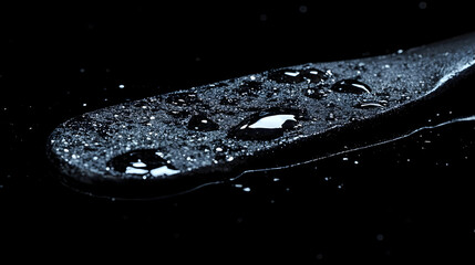 Wet surface with scattered water droplets