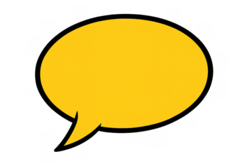 Oval comic dialog box with black outline ready for text, conveying message or conversation, clear background