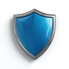 Blue shield emblem with a reflective silver rim against a clean backdrop