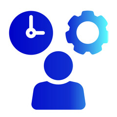 Time Awareness Day Planning Icon from Time Management Collection (Glyph Gradient Style)