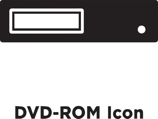 Flat Computer DVD ROM Icon - Data Storage and Optical Drive Symbol
