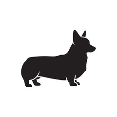 Pembroke welsh corgi icon silhouette vector flat illustration design