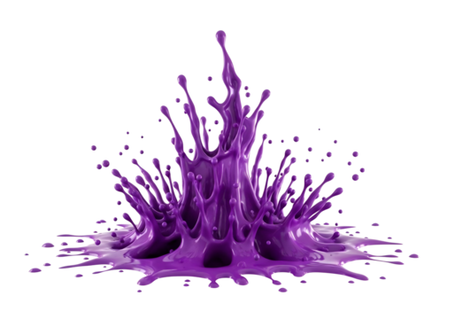 Purple liquid splash crown shape isolated on transparent background - Powered by Adobe