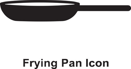 Flat Frying Pan Icon - Cooking Kitchen Utensil Vector Symbol for Food Preparatio