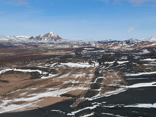 View from the Hverfjall crater of the surrounding area, Iceland