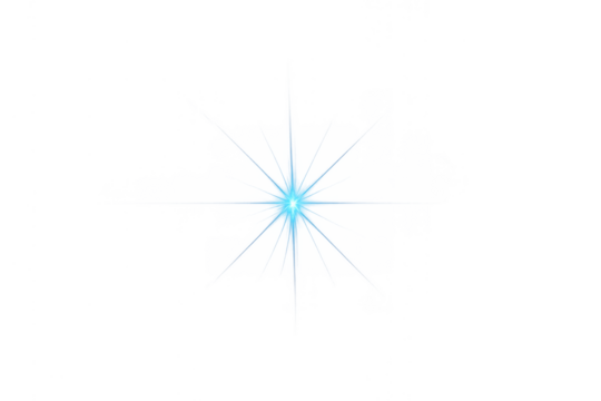 Radiant blue light effect that forms a sparkling starburst, enhancing any design with a luminous and glowing touch