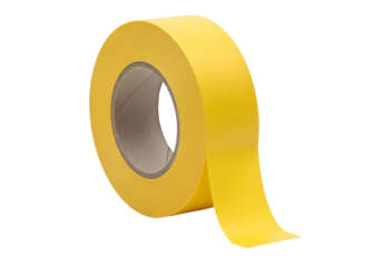 Roll of yellow masking tape isolated on transparent background