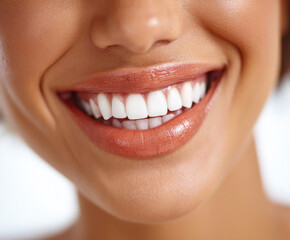 Smiling mouth isolated on white