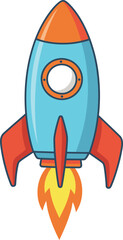 Cartoon rocket clipart vector, rocket icon, spaceship icon, space rocket vector, startup icon vector illustration