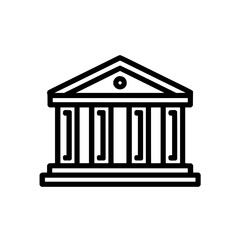 Courthouse building icon vector illustration for government and justice related design and artwork needs