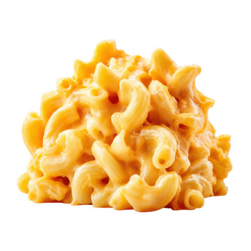 Pile of Creamy Macaroni and Cheese with Elbow Pasta mac and cheese, Png Transparent, Isolated on White