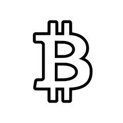 Bitcoin symbol vector graphic for cryptocurrency digital currency and blockchain technology designs use case