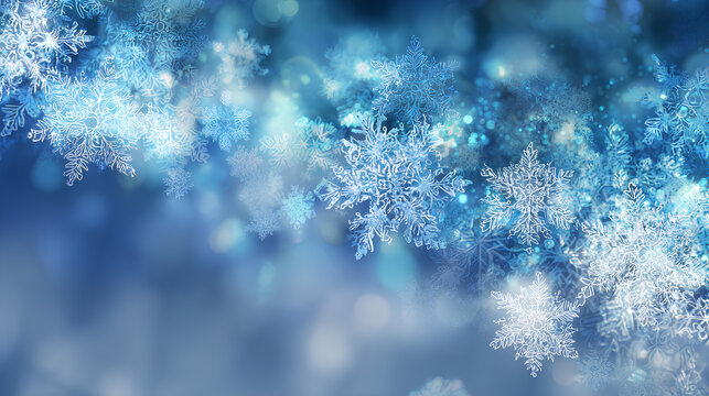 festive winter holiday design with snowflakes and icy frost glow combined with transparent overlay, light magic effect, cold weather pattern, and Christmas celebration vector - Powered by Adobe