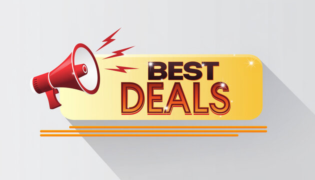 Megaphone Announcing Special Offers and Huge Savings Perfect for Promotions - Powered by Adobe