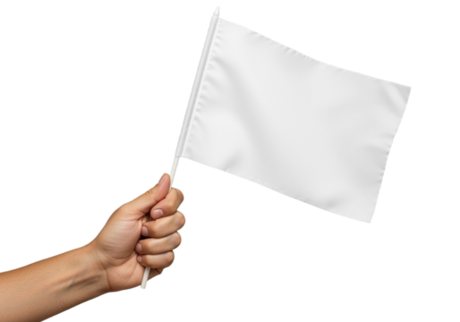 Hand Holding Blank White Sign with Wooden Frame – Isolated on transparent background, PNG