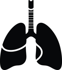 Human lungs anatomy illustration respiratory system medical diagram art eps silhouette