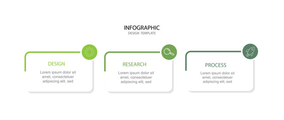Business Infographic template with 3 options or steps vector illustration.