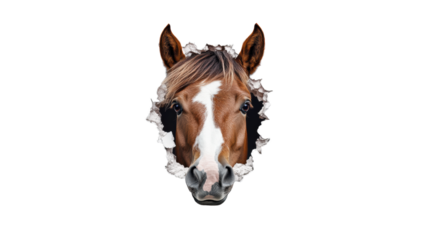 Horse Breaking Through Transparent Background