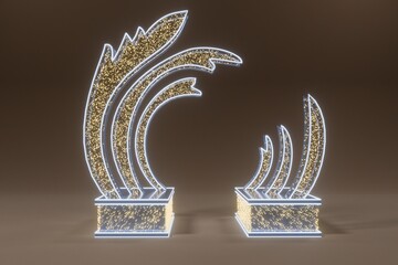 antique column with gold ornament