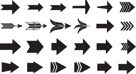 Versatile collection of directional arrows in multiple colors and styles for design projects