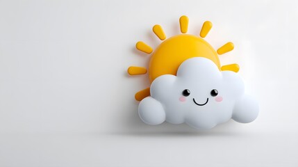 Cute Cartoon Sun and Cloud Character for Fun Illustrations