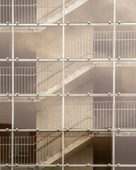 Fototapeta premium Modern building showing external staircase and glass facade