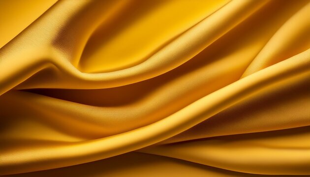 Dijon Mustard Yellow Satin Silk Smooth Texture Subtle Pattern Soft Smooth Wrinkled Fabric Cloth Beautiful Gradient Shades Illustration Template Background Copy Space Theme Collection 16 9