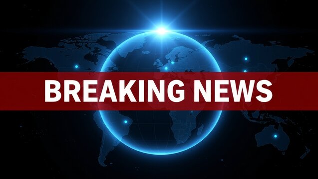 Breaking News Globe with World Map