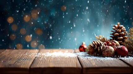 Enchanting christmas table: a scenic festive delight. Sharp image. Richly adorned christmas scene with gleaming festive details. Studio shot. Minimal design.