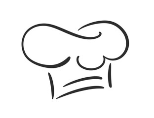 Chef Hat Line Art Drawing Vector Icon Logo Design