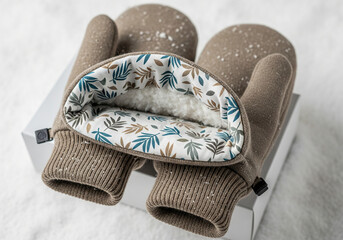 Compostable Holiday Mittens Eco-Fabric Sustainable Palm Recycled Thumb Zero-Waste Stitching Biodegradable Filling Green Winter Glove Organic Cuff Compostable Grip Earth-Friendly Cozy Handwear