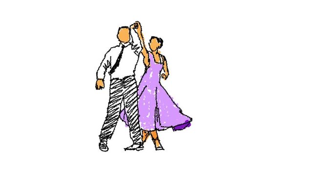 Animated sketch of a couple dancing the bolero.