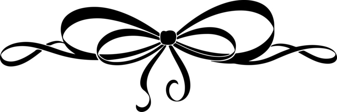 Elegant Decorative Bow Icon with Flowing Ribbons for Design and Embellishment