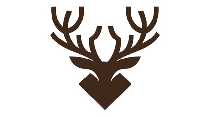 Brown deer head logo design icon