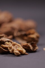 Primo piano di noce sgusciata