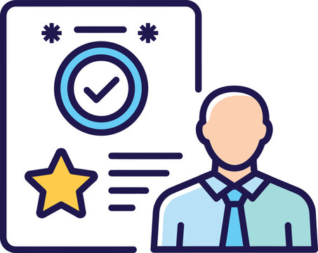 Employee recognition program icon vector employee of the month award eps silhouette - Powered by Adobe