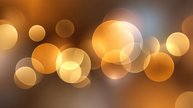 Beautiful soft bokeh effect with warm golden tones creating an elegant abstract background for design projects or festive celebrations