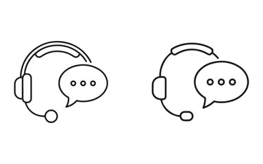 Customer Service Headset Icon: Contact Center Support, Technical Help, and Communication