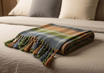 Earth-Friendly Winter Shawl Sustainable Cashmere Recycled Fringe Zero-Waste Weave Biodegradable Dye Green Holiday Wrap Organic Tassel Compostable Edge Earth-Friendly Layer Plastic-Free Festive Scarf