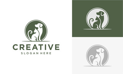 Obraz premium dog and cat vector logo design