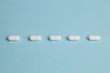 pills on a white background