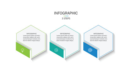 Vector Infographic label design template with icons and 3 options or steps. 