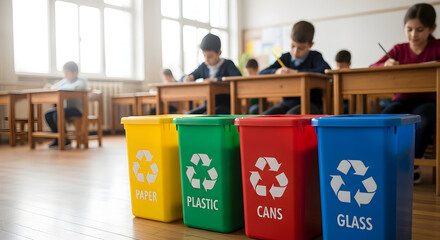 Empower the next generation with eco-friendly habits by teaching children the importance of recycling and waste management in a classroom setting today.