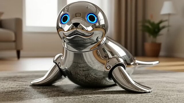 Futuristic Robotic Seal - A Glimpse into Advanced Companion Technology.