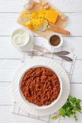 slow cooked spicy beef ragu, cincinnati chili