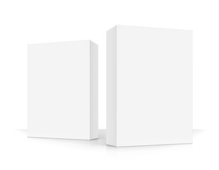 Realistic cardboard boxes mockup set. Perspective views. Vector illustration. Can be use for food, medicine, cosmetic and etc. Ready for your design. EPS10.