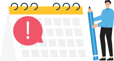 calendar date of important appointment, reminder or schedule of meeting or event, work deadline or launch date planning, businessman by making red circle on important day on calendar.
