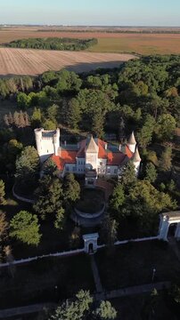 Drone View Footage of Fantast Castle in Serbia